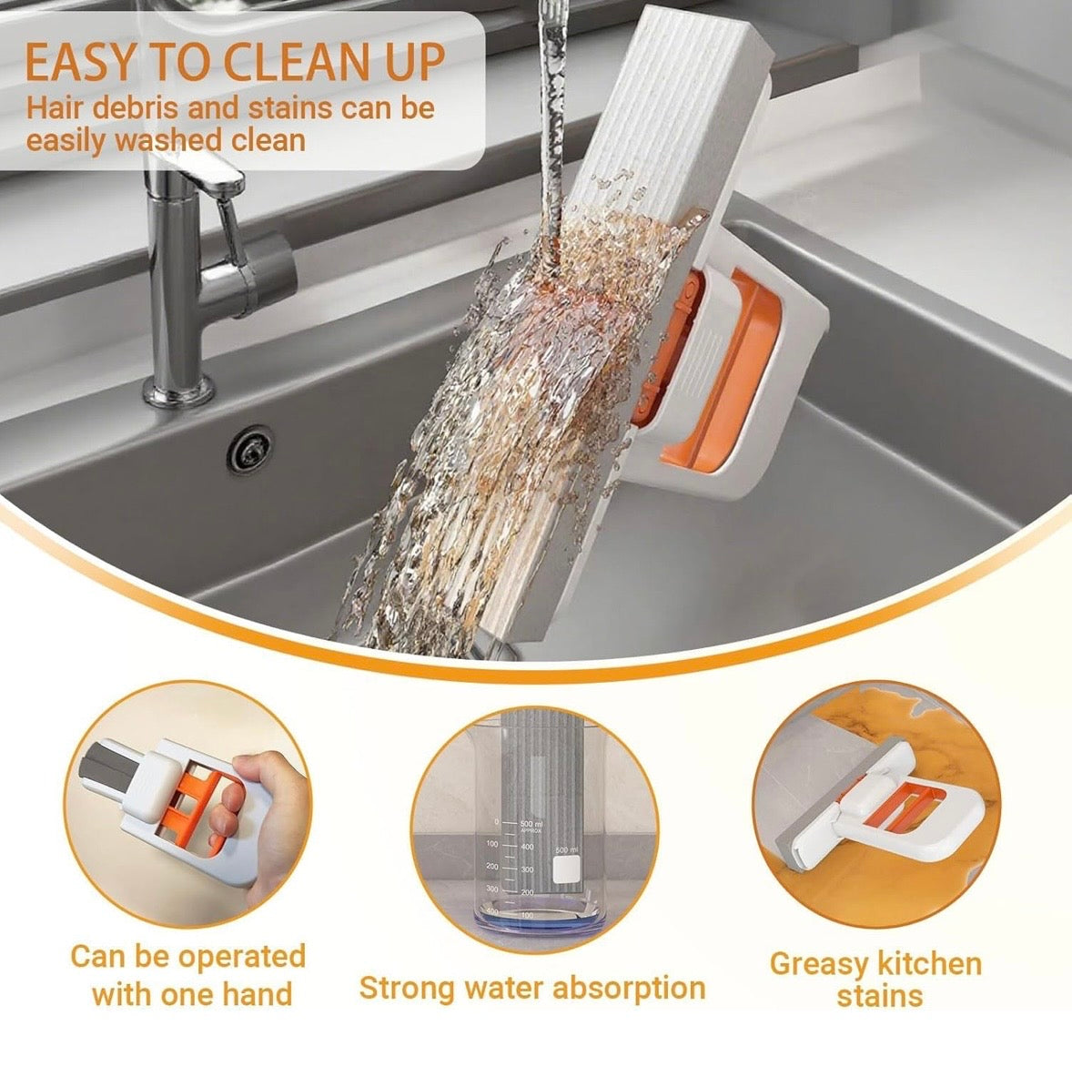 Mini Desktop Mop – Wet & Dry Cleaner for Kitchen & Small Spaces