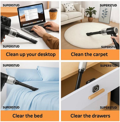 3-in-1 Cordless Air Duster & Vacuum Cleaner | USB Rechargeable for Car, Home & Electronics