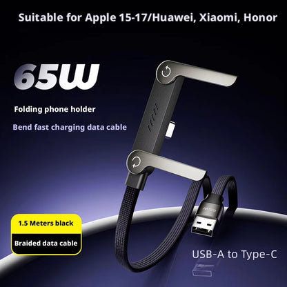 Khushit FlexDock™ – 2-in-1 Smart Charging Cable with Built-In Phone Stand