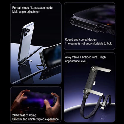 Khushit FlexDock™ – 2-in-1 Smart Charging Cable with Built-In Phone Stand