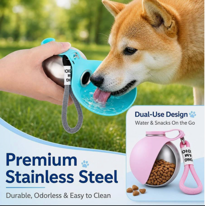 Khushit PawSip™ – Smart Travel Water Bottle with Foldable Bowl for Dogs