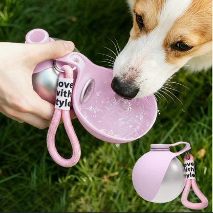 Khushit PawSip™ – Smart Travel Water Bottle with Foldable Bowl for Dogs